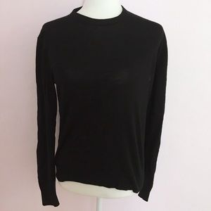 crew neck uniqlo wool black long sleeve sweater